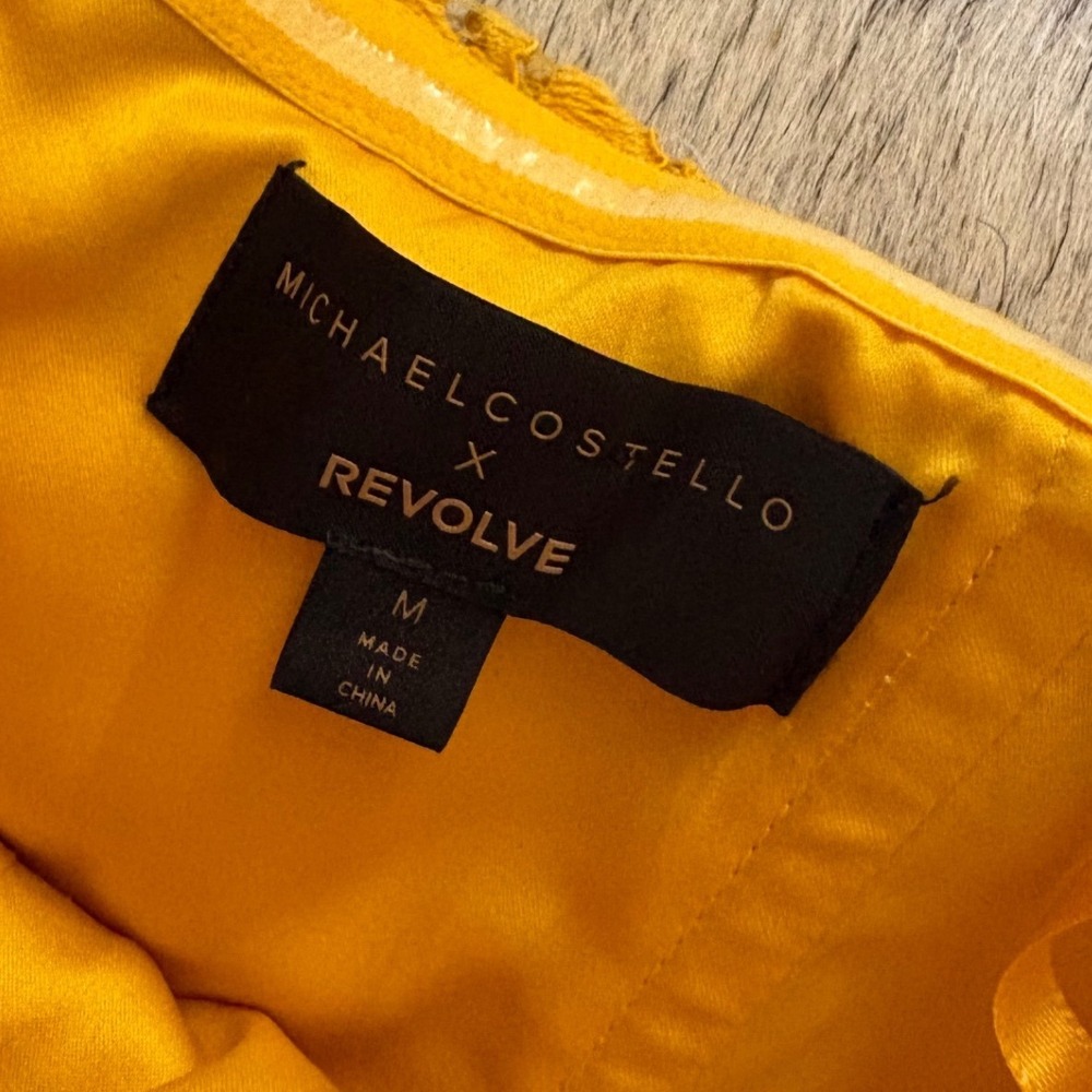 MICHAEL COSTELLO X REVOLVE Tilly eyelet lace romper In Marigold Ruffle Size M - Picture 5 of 9